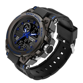 Kinetic Energy Sports Watch for Men | Dual Display Digital Analog